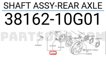 Nissan 3816210G01 SHAFT ASSY-REAR AXLE