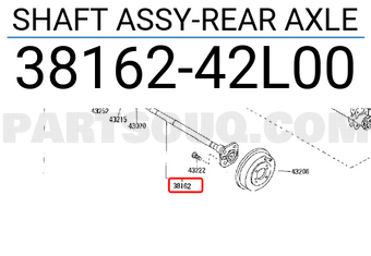 Nissan 3816242L00 SHAFT ASSY-REAR AXLE