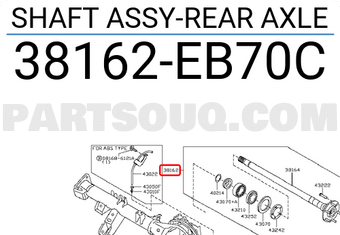 Nissan 38162EB70C SHAFT ASSY-REAR AXLE
