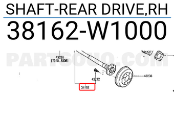 Nissan 38162W1000 SHAFT-REAR DRIVE,RH