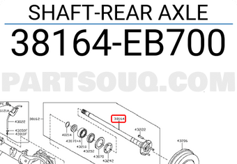 Nissan 38164EB700 SHAFT-REAR AXLE