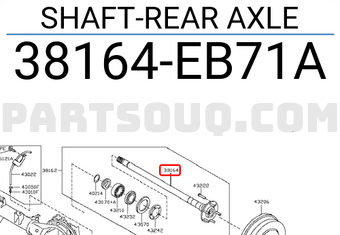 Nissan 38164EB71A SHAFT-REAR AXLE