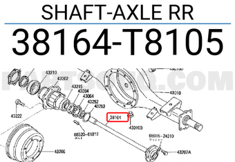 Nissan 38164T8105 SHAFT-AXLE RR