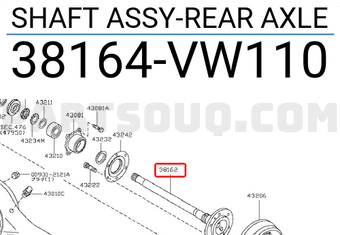 Nissan 38164VW110 SHAFT ASSY-REAR AXLE