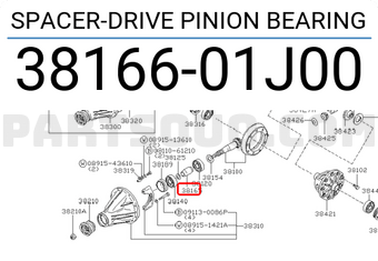 Nissan 3816601J00 SPACER-DRIVE PINION BEARING