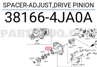 Nissan 381664JA0A SPACER-ADJUST,DRIVE PINION