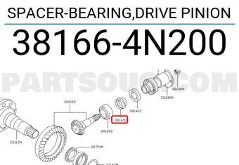 Nissan 381664N200 SPACER-BEARING,DRIVE PINION