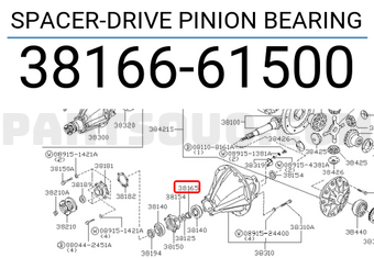 Nissan 3816661500 SPACER-DRIVE PINION BEARING