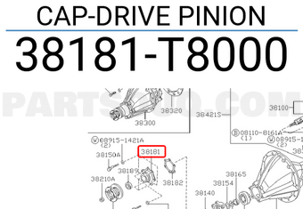 Nissan 38181T8000 CAP-DRIVE PINION