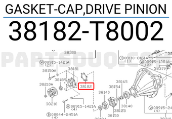 Nissan 38182T8002 GASKET-CAP,DRIVE PINION