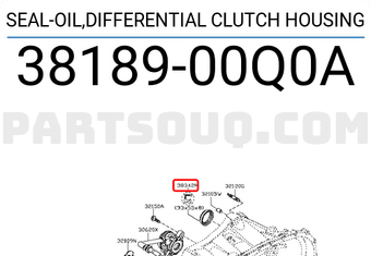 Nissan 3818900Q0A SEAL-OIL,DIFFERENTIAL CLUTCH HOUSING