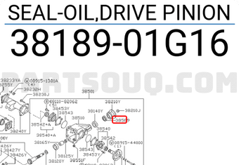 Nissan 3818901G16 SEAL-OIL,DRIVE PINION