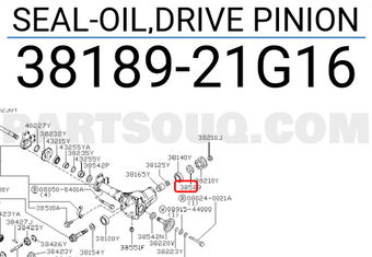 Nissan 3818921G16 SEAL-OIL,DRIVE PINION