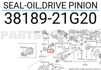 Nissan 3818921G20 SEAL-OIL,DRIVE PINION