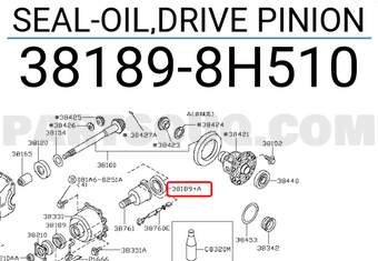 Nissan 381898H510 SEAL-OIL,DRIVE PINION