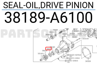 Nissan 38189A6100 SEAL-OIL,DRIVE PINION