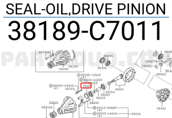 Nissan 38189C7011 SEAL-OIL,DRIVE PINION