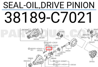 Nissan 38189C7021 SEAL-OIL,DRIVE PINION