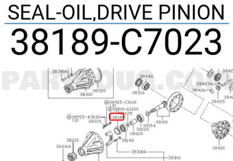 Nissan 38189C7023 SEAL-OIL,DRIVE PINION