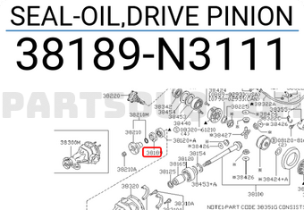 Nissan 38189N3111 SEAL-OIL,DRIVE PINION