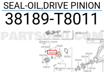 Nissan 38189T8011 SEAL-OIL,DRIVE PINION