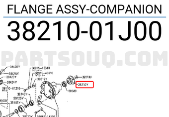 Nissan 3821001J00 FLANGE ASSY-COMPANION
