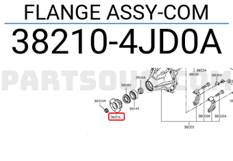 Nissan 382104JD0A FLANGE ASSY-COM
