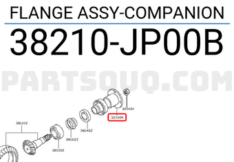 Nissan 38210JP00B FLANGE ASSY-COMPANION