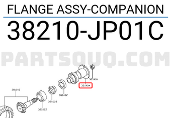 Nissan 38210JP01C FLANGE ASSY-COMPANION