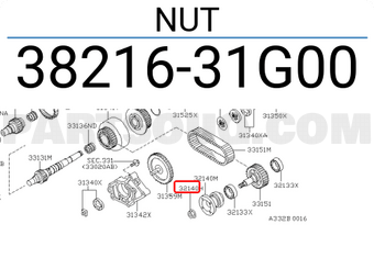 Nissan 3821631G00 NUT