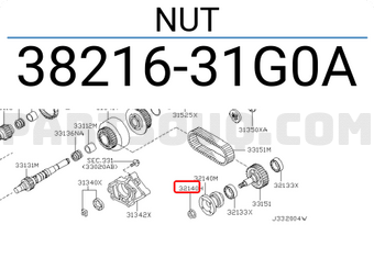 Nissan 3821631G0A NUT