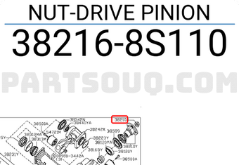 Nissan 382168S110 NUT-DRIVE PINION