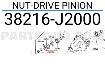 Nissan 38216J2000 NUT-DRIVE PINION