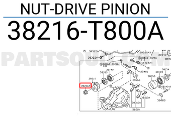 Nissan 38216T800A NUT-DRIVE PINION