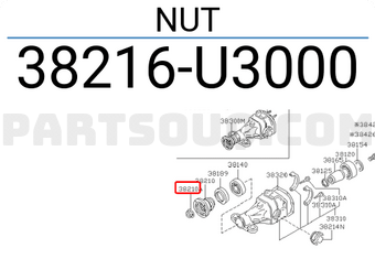 Nissan 38216U3000 NUT