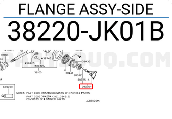 Nissan 38220JK01B FLANGE ASSY-SIDE