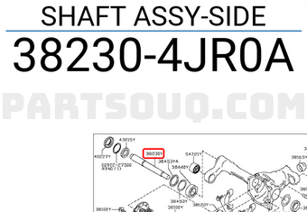 Nissan 382304JR0A SHAFT ASSY-SIDE