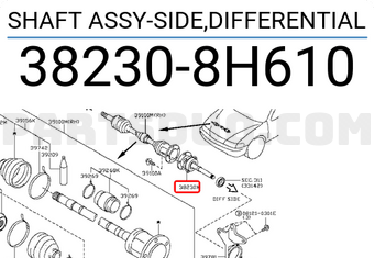 Nissan 382308H610 SHAFT ASSY-SIDE,DIFFERENTIAL