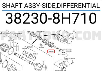 Nissan 382308H710 SHAFT ASSY-SIDE,DIFFERENTIAL