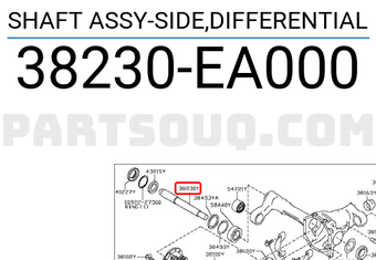 Nissan 38230EA000 SHAFT ASSY-SIDE,DIFFERENTIAL