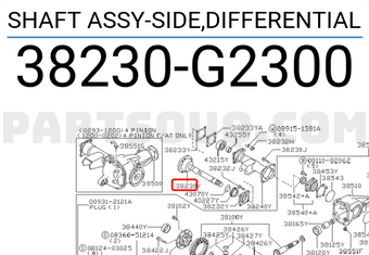Nissan 38230G2300 SHAFT ASSY-SIDE,DIFFERENTIAL