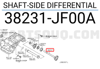 Nissan 38231JF00A SHAFT-SIDE DIFFERENTIAL