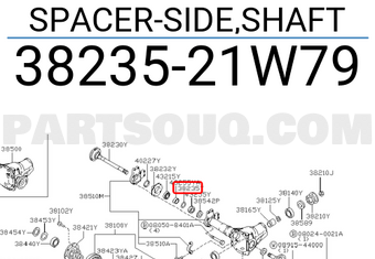 Nissan 3823521W79 SPACER-SIDE,SHAFT