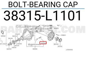 Nissan 38315L1101 BOLT-BEARING CAP