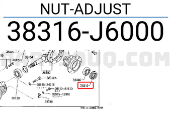 Nissan 38316J6000 NUT-ADJUST