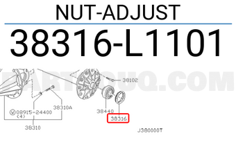 Nissan 38316L1101 NUT-ADJUST