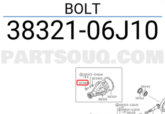 Nissan 3832106J10 BOLT