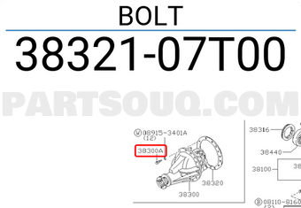 Nissan 3832107T00 BOLT