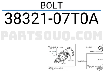 Nissan 3832107T0A BOLT