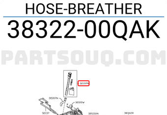 Nissan 3832200QAK HOSE-BREATHER
